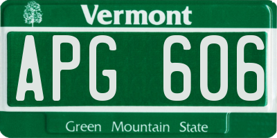 VT license plate APG606