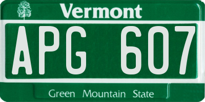 VT license plate APG607