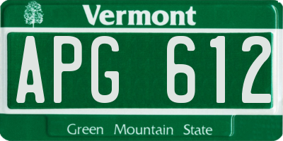 VT license plate APG612