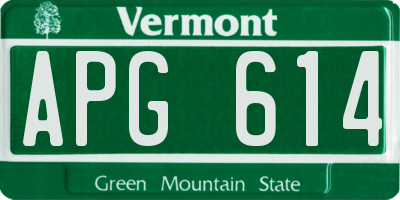 VT license plate APG614