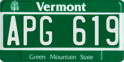 VT license plate APG619