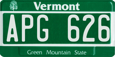 VT license plate APG626