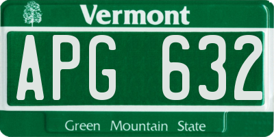 VT license plate APG632