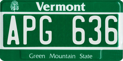 VT license plate APG636