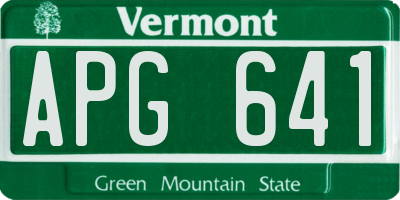 VT license plate APG641