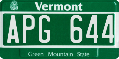 VT license plate APG644