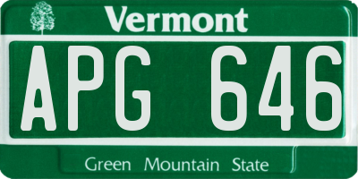 VT license plate APG646