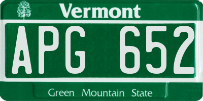 VT license plate APG652