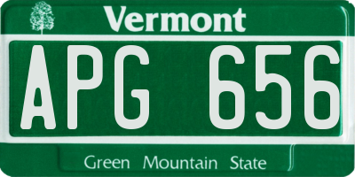 VT license plate APG656