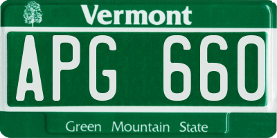 VT license plate APG660