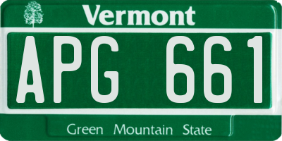 VT license plate APG661