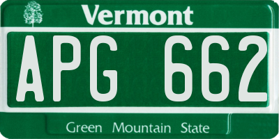 VT license plate APG662