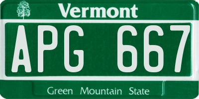 VT license plate APG667