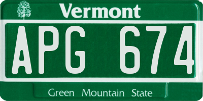 VT license plate APG674