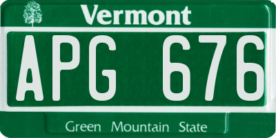 VT license plate APG676