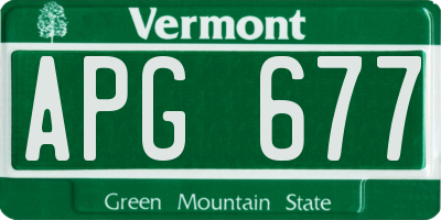 VT license plate APG677