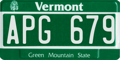 VT license plate APG679