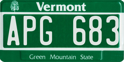VT license plate APG683