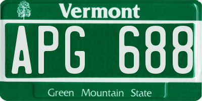 VT license plate APG688