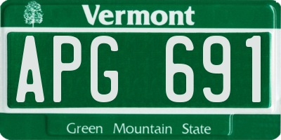 VT license plate APG691