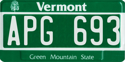 VT license plate APG693
