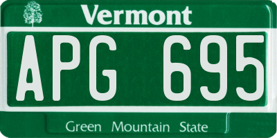 VT license plate APG695