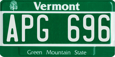VT license plate APG696
