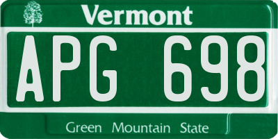 VT license plate APG698