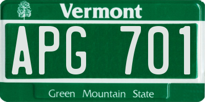 VT license plate APG701