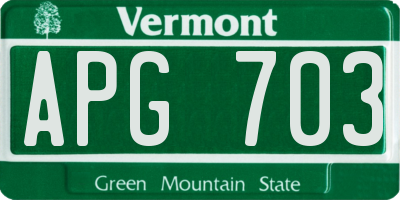 VT license plate APG703