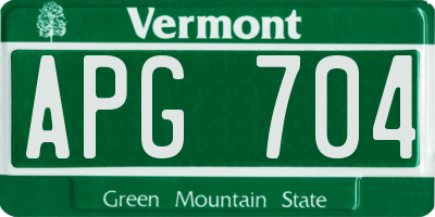 VT license plate APG704