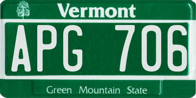 VT license plate APG706