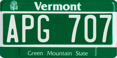 VT license plate APG707