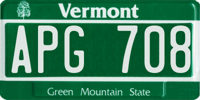 VT license plate APG708
