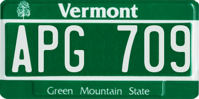 VT license plate APG709