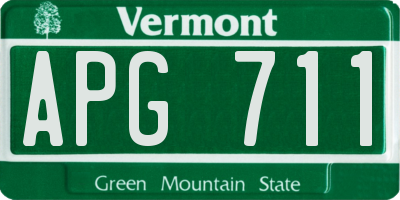 VT license plate APG711