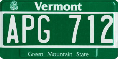 VT license plate APG712