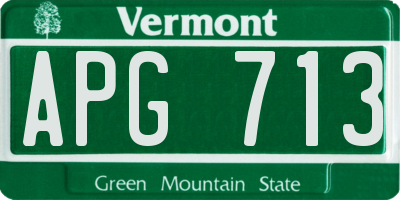 VT license plate APG713