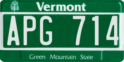 VT license plate APG714