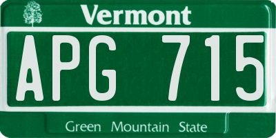 VT license plate APG715