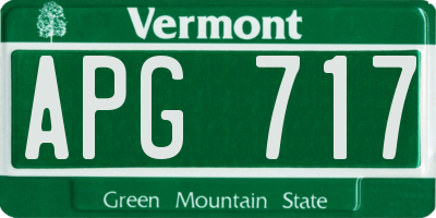 VT license plate APG717