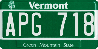 VT license plate APG718