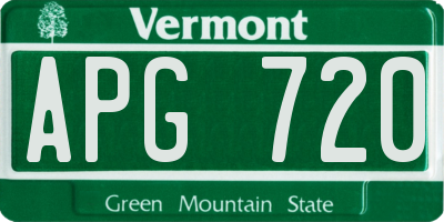 VT license plate APG720