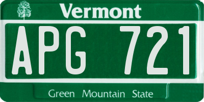 VT license plate APG721