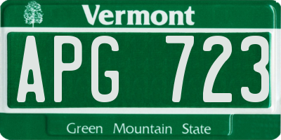 VT license plate APG723