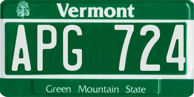 VT license plate APG724