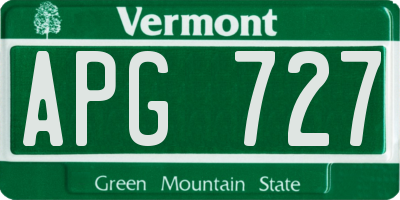 VT license plate APG727