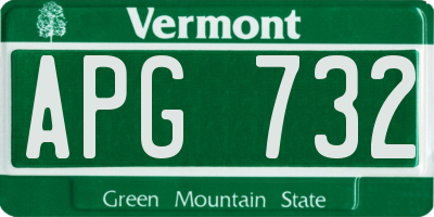 VT license plate APG732