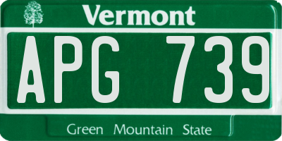 VT license plate APG739