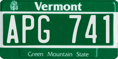 VT license plate APG741
